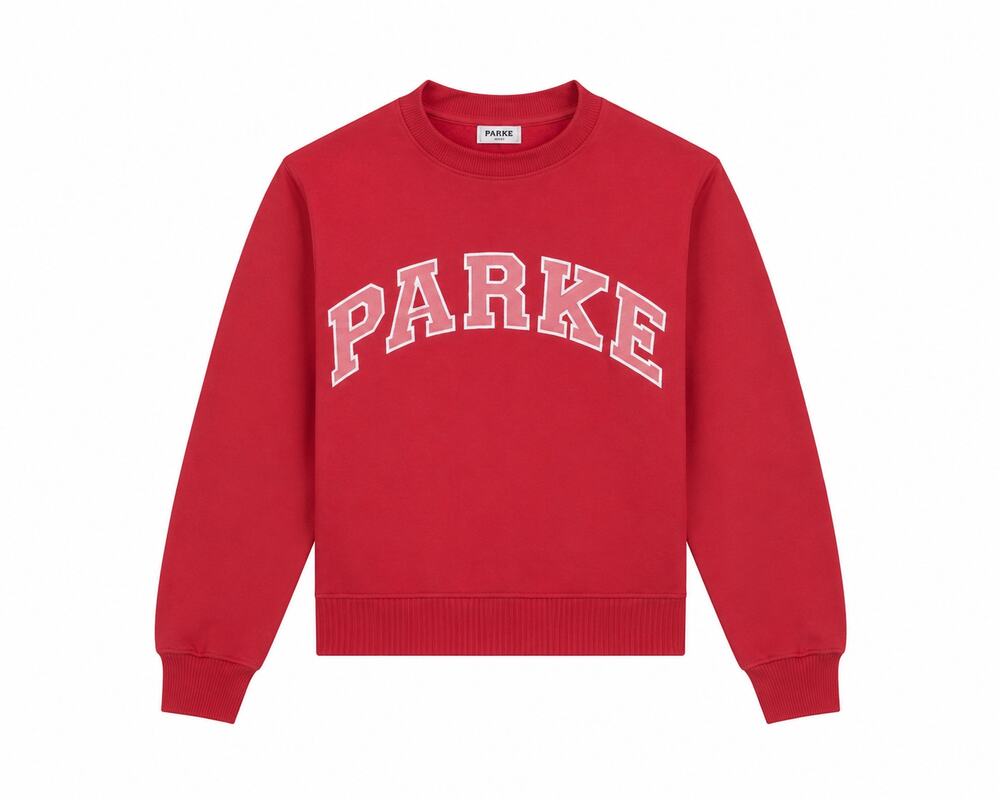 PARKE Heritage Varsity Mockneck Sweatshirt Pink Women's Pullover NWT S